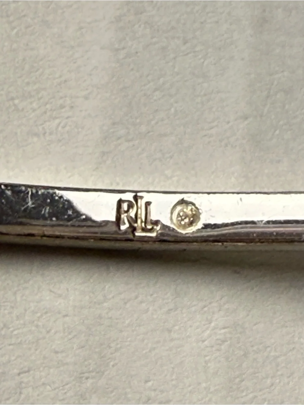 Lauren Ralph Lauren Silver Tone Cubic Zirconia Rhinestone Hinge Bangle Bracelet